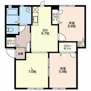 フォーレス豊田III【1階】の間取り