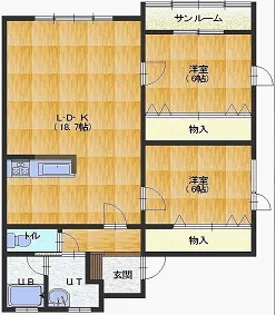 ヴィラージュ東浜【1階】の間取り