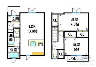 メゾンクレスト神辺川南【1階】の間取り