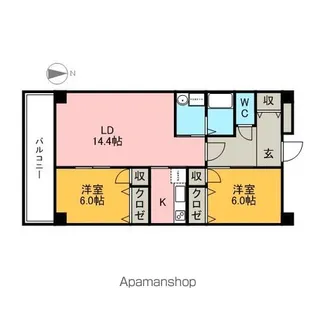 アーニスト国分【2階】の間取り