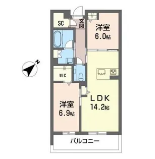 ウィズプラス浦和美園 イースト B棟【1階】の間取り