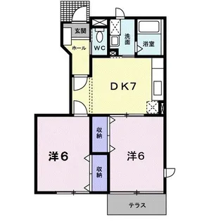 ル・クプル【1階】の間取り