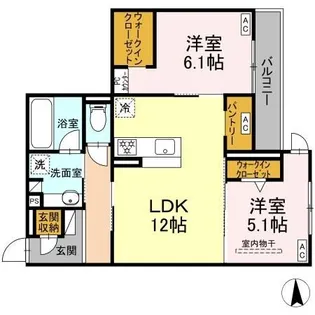D-crinum川島田【3階】の間取り