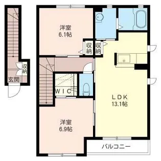 ラルジュクールB【2階】の間取り