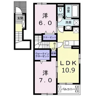 ピンズ感田IV【2階】の間取り