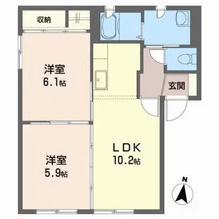 ヴァン・フォーレ小岩井 B【1階】の間取り