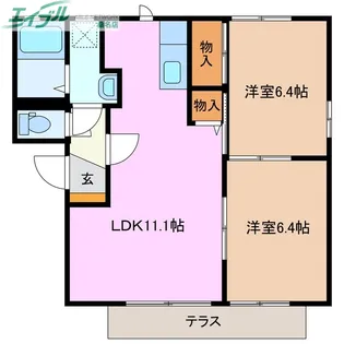 セスカ B【1階】の間取り