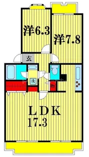 シャンクレール南流山【4階】の間取り