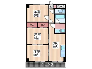 鶴江ハイツ【3階】の間取り