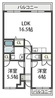 ウィングヒルズ羽曳野【3階】の間取り