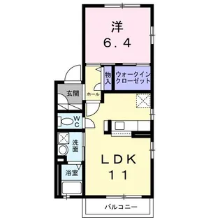 サニーフラットB【2階】の間取り