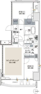 クレヴィア小石川後楽園【12階】の間取り
