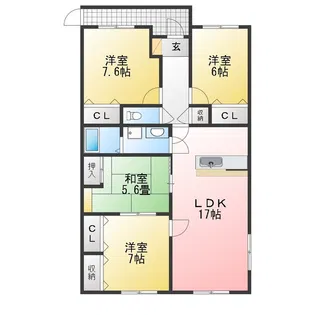 アーバンライフ羽根井西II【4階】の間取り