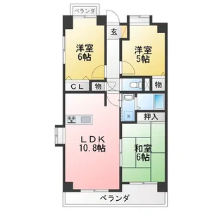 ラヴェーヌつるまい【1階】の間取り