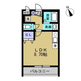 クオーレ福沢町【1階】の間取り
