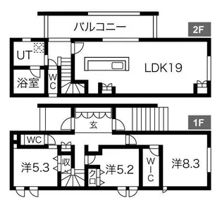 愛知県名古屋市天白区天白町大字野並字相生【一戸建】の間取り