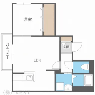 エアフォルク八軒【3階】の間取り