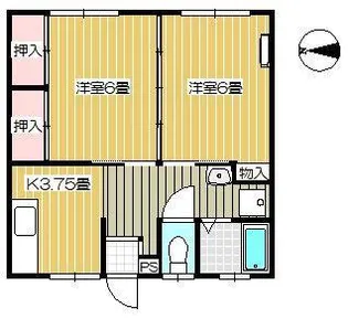 コーポムラサキノ【1階】の間取り