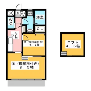 ツリーハイツA棟【2階】の間取り
