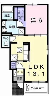 H・Tミニョン姫路【1階】の間取り