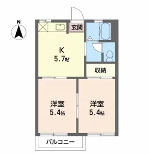 チェリーコーポ【2階】の間取り