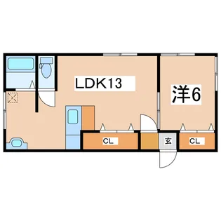コーポ長岡A棟【2階】の間取り