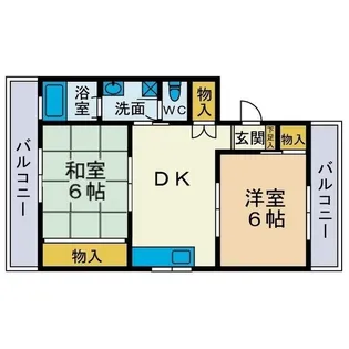 大六天マンション【3階】の間取り