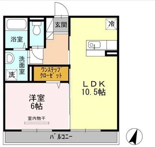 ボヌール東谷山【2階】の間取り