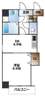 ソレイユ難波南【5階】の間取り