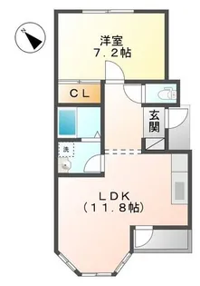 ハイツ御崎前【1階】の間取り