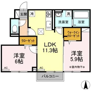 Reh Insel IWAKI【1階】の間取り