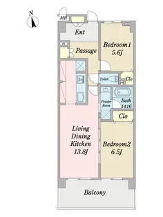 NB西新井南ウィング【5階】の間取り