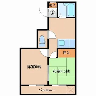 野中ハイツ【3階】の間取り