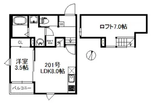 ステーブル佐賀【2階】の間取り