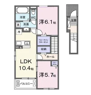大阪府堺市東区大美野【アパート】の間取り