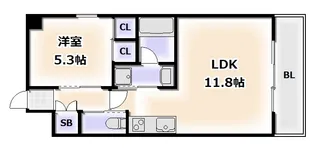 プレジオ難波【5階】の間取り