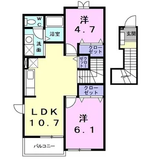 サンライズ柿谷【2階】の間取り