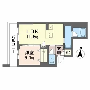 アヴェニール雄飛ヶ丘【2階】の間取り