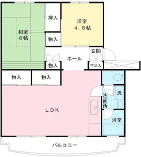 落合団地5号棟【4階】の間取り