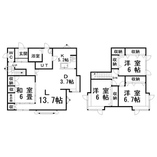 北海道釧路市芦野1【一戸建】の間取り
