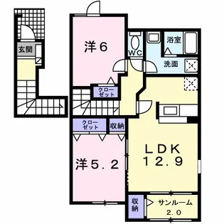ウッディ・コートI【2階】の間取り