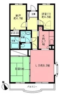 フォレストマンション【4階】の間取り