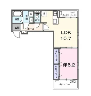 (仮)下鳥羽中円面田町アパート【3階】の間取り