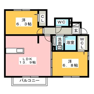 ガーネット【1階】の間取り