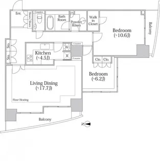 河田町ガーデン クラブフロア【31階】の間取り