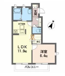 ラ・エスペランザA【1階】の間取り