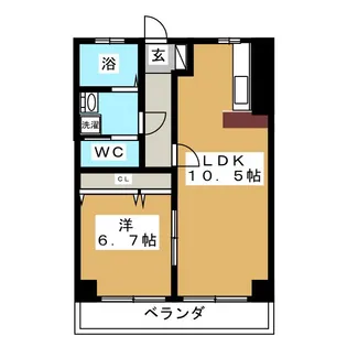 レジデンス大岡【2階】の間取り
