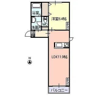 サンシェール・トゥーヤ【1階】の間取り