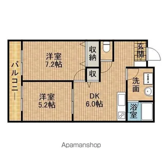 カーサ白井【1階】の間取り