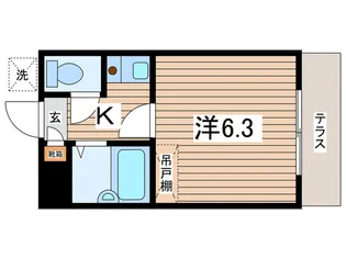 ハイブリッジ高田【1階】の間取り